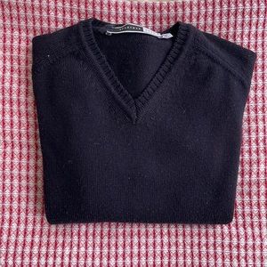 Sportmax (Max Mara) Black Wool V-neck Sweater, Size Medium